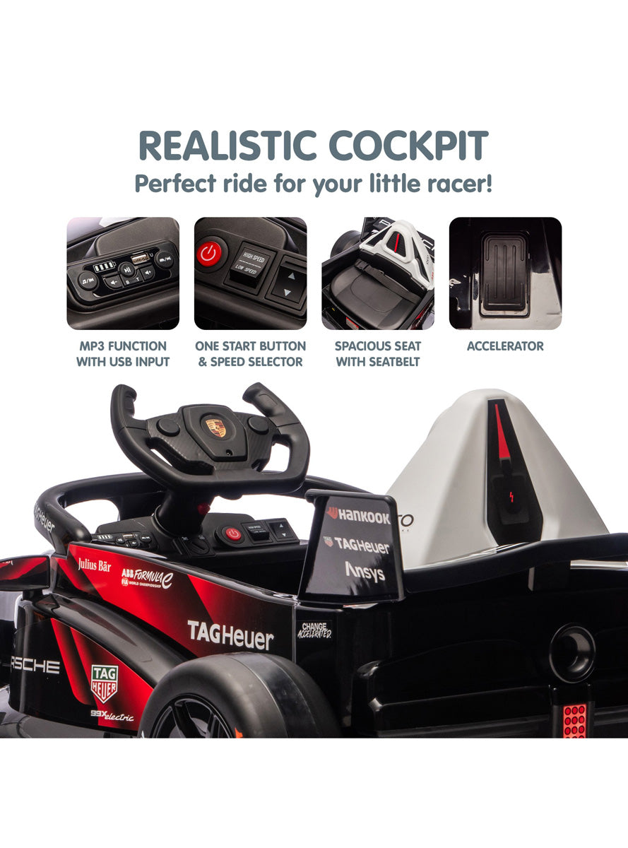 Kids Electric Ride On Car Kahuna Porsche Formula E Red with Remote Control - Info Image 7