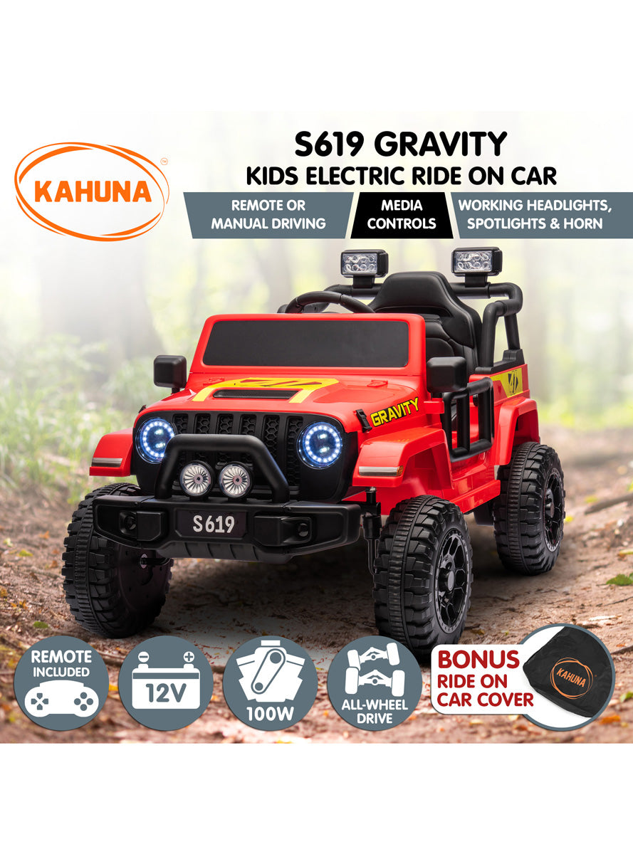 Kids Electric Ride On Car Kahuna S619 Gravity Red - Info Image 1