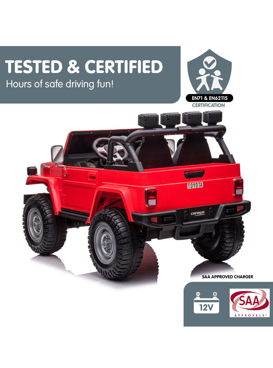 Kids Electric Ride On Car Kahuna Toyota FJ40 Cruiser Red - Info Image 8