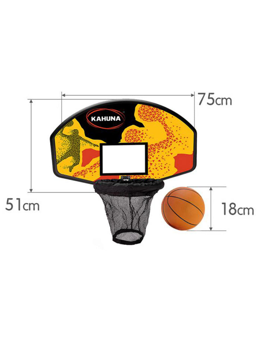 Kahuna trampoline basketball hoop and ball set with pump - dimensions image