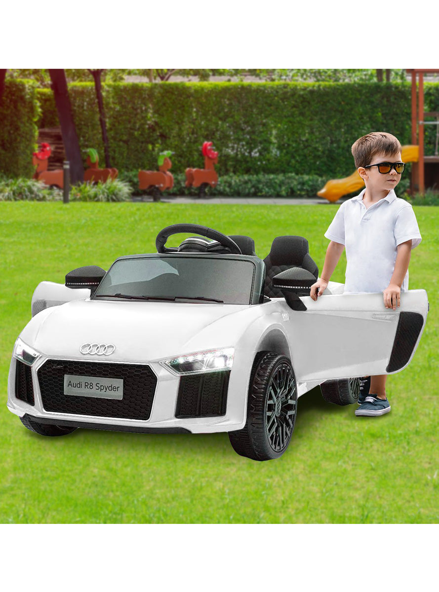 Kids Electric Ride On Car Kahuna Audi R8 Spyder White - Lifestyle Image