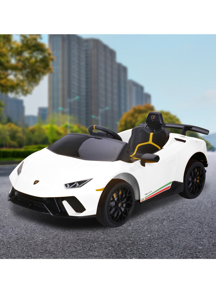 Kids Electric Ride On Car Kahuna Lamborghini Performante White - Lifestyle Image 1