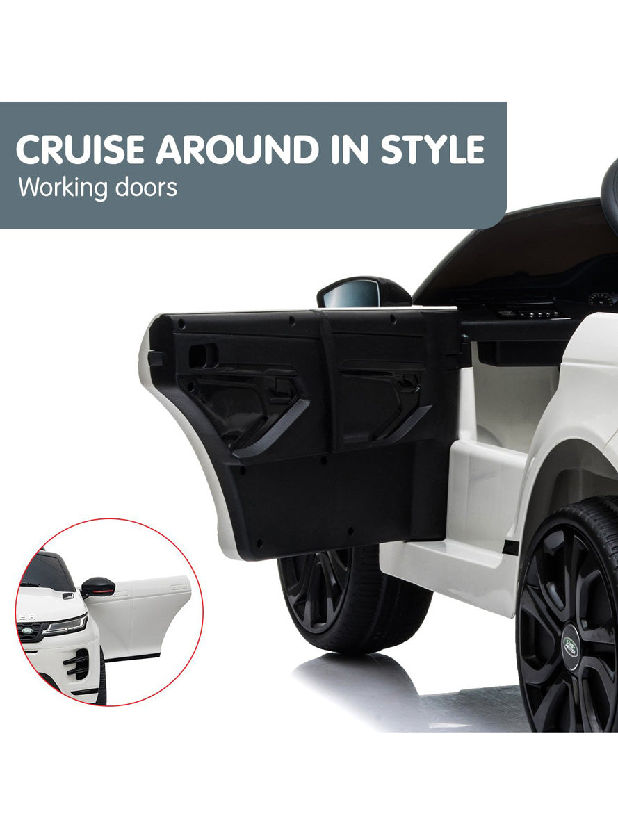 Kids Electric Ride On Car Kahuna Land Rover Licensed White - Info Image 4