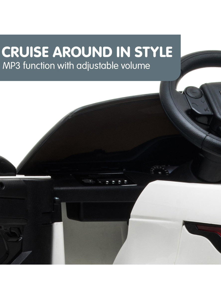 Kids Electric Ride On Car Kahuna Land Rover Licensed White - Info Image 7