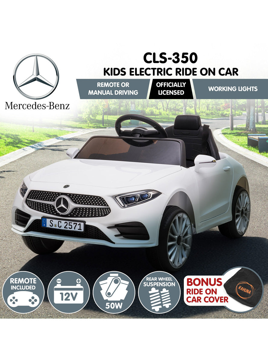Kids Remote Controlled Ride On Car Kahuna Mercedes Benz CLS 350 White - Info Image 1
