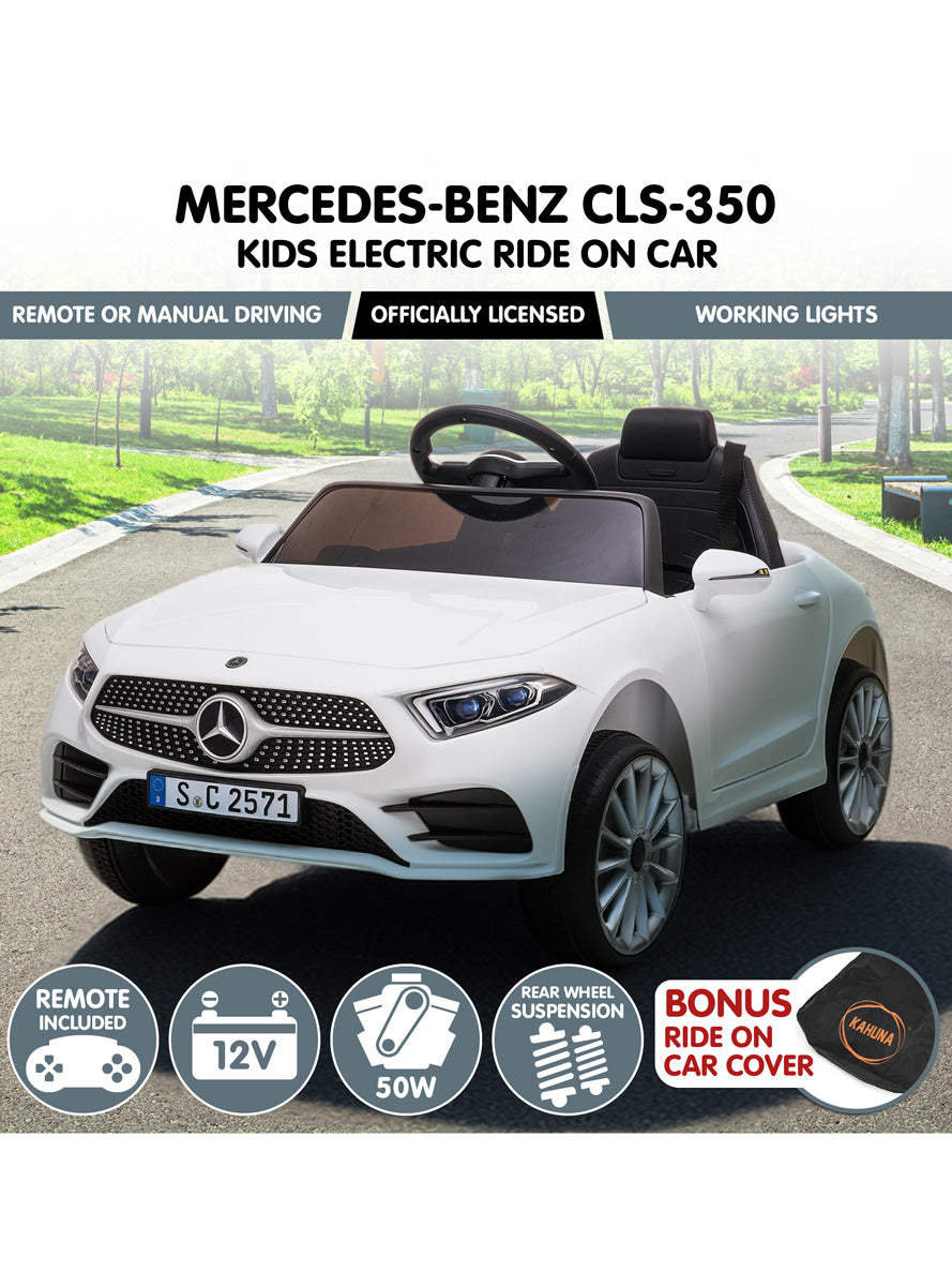 Kids Remote Controlled Ride On Car Kahuna Mercedes Benz CLS 350 White - Info Image 2