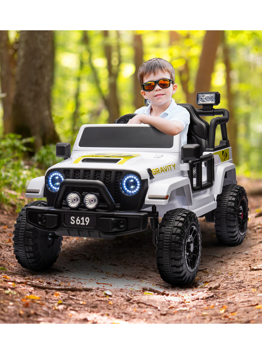 Kids Electric Ride On Car Kahuna S619 Gravity White - Lifestyle Image