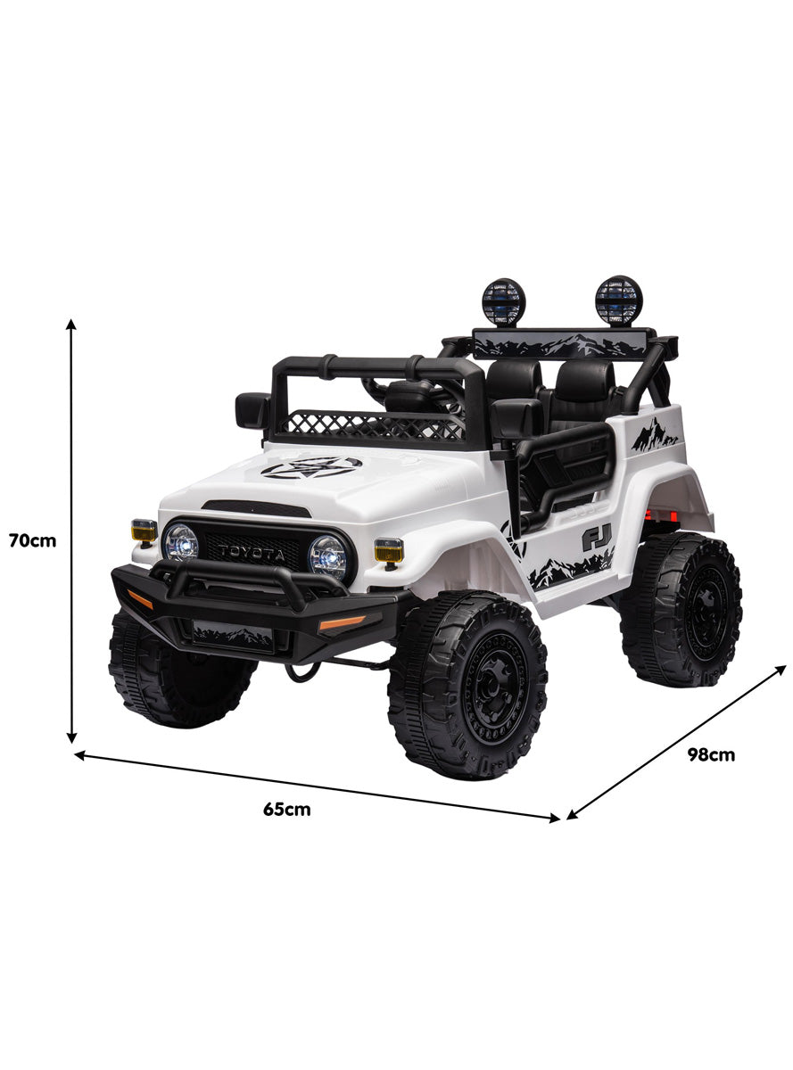Kids Electric Ride On Car Kahuna Toyota FJ Cruiser White - Dimensions Image