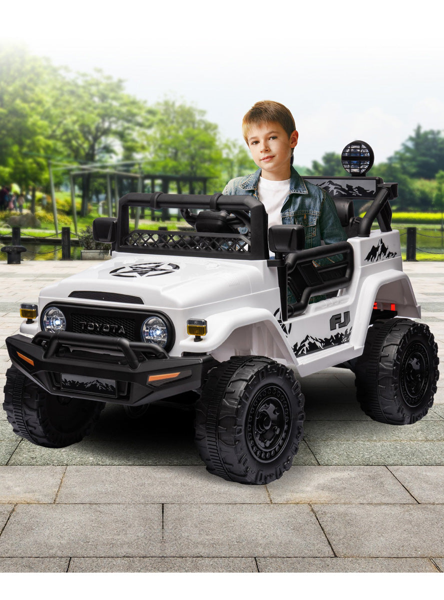 Kids Electric Ride On Car Kahuna Toyota FJ Cruiser White - Lifestyle Image