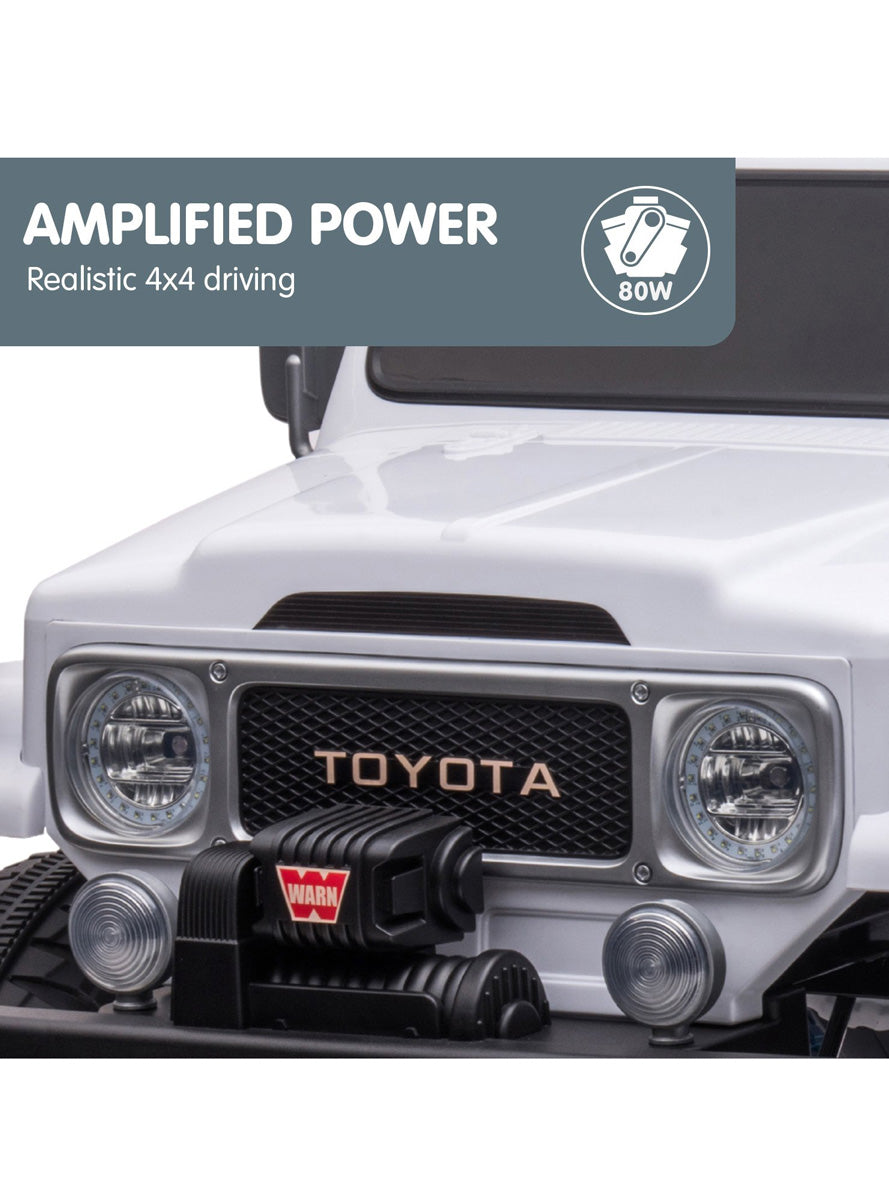 Kids Electric Ride On Car Kahuna Toyota FJ40 Cruiser White - Info Image 7