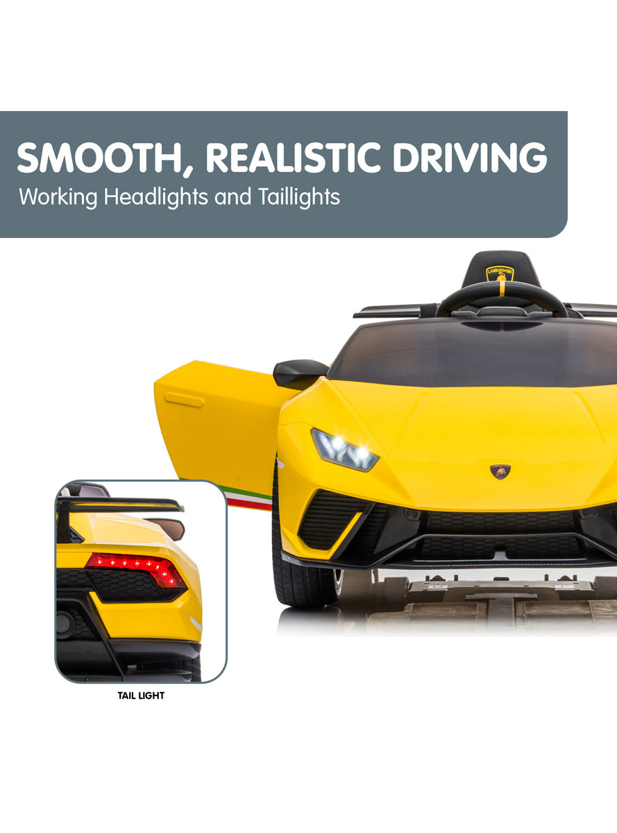 Kids Electric Ride On Car Kahuna Lamborghini Performante Yellow - Info Image 5