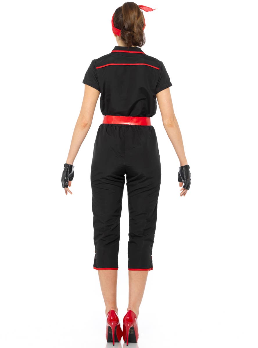 Black and Red 1950's Rockabilly Women's Costume - Back Image
