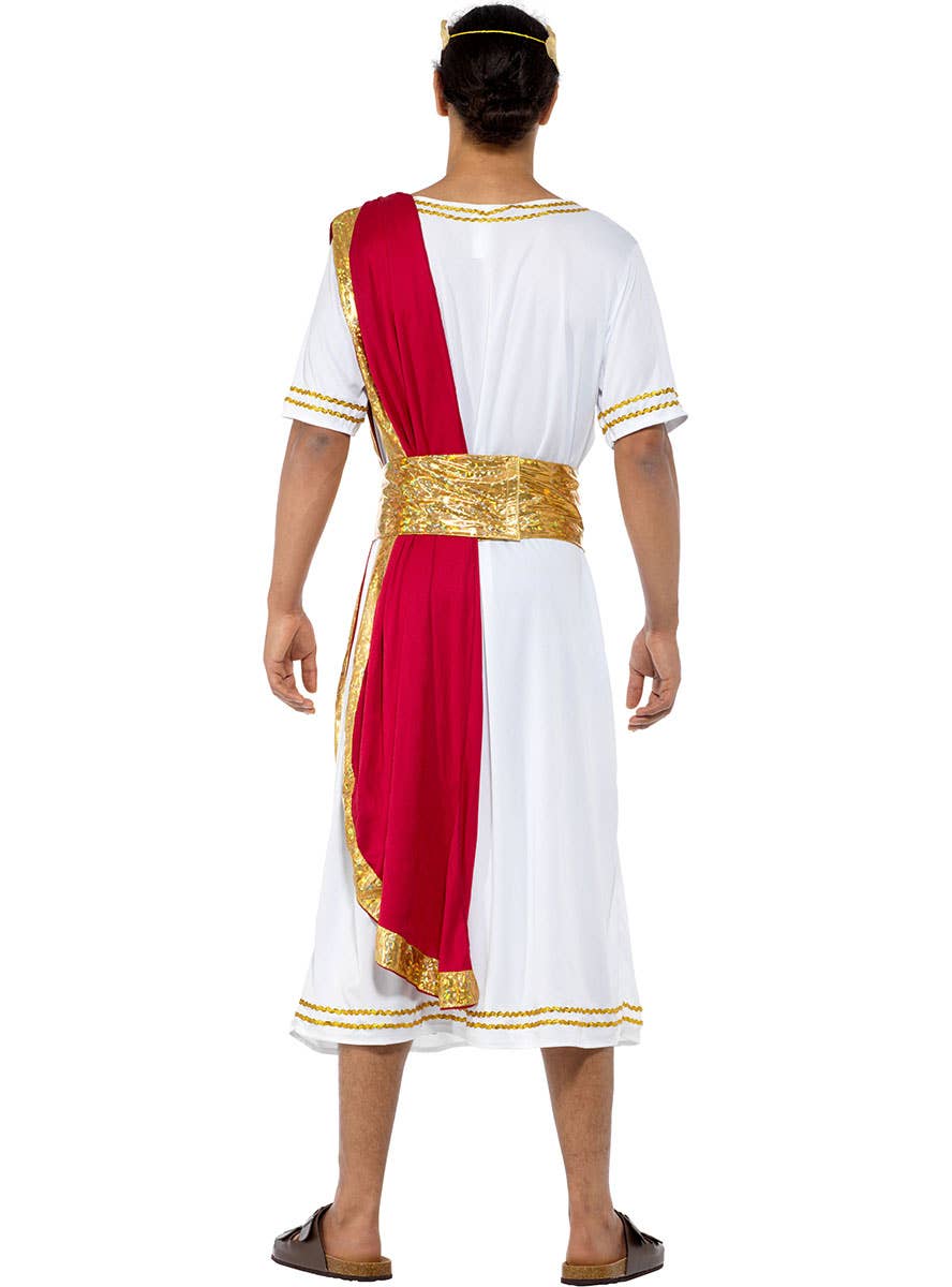 Men's Roman Emperor Toga Costume Back Image