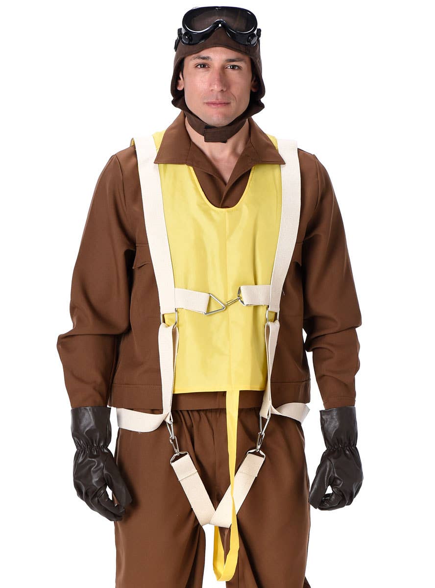 WW11 Men's 1940's Bomber Pilot Costume Military Uniform - Close Image