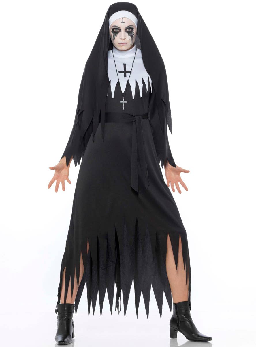 Haunting Demon Nun Halloween Costume for Women - Alt Front Image