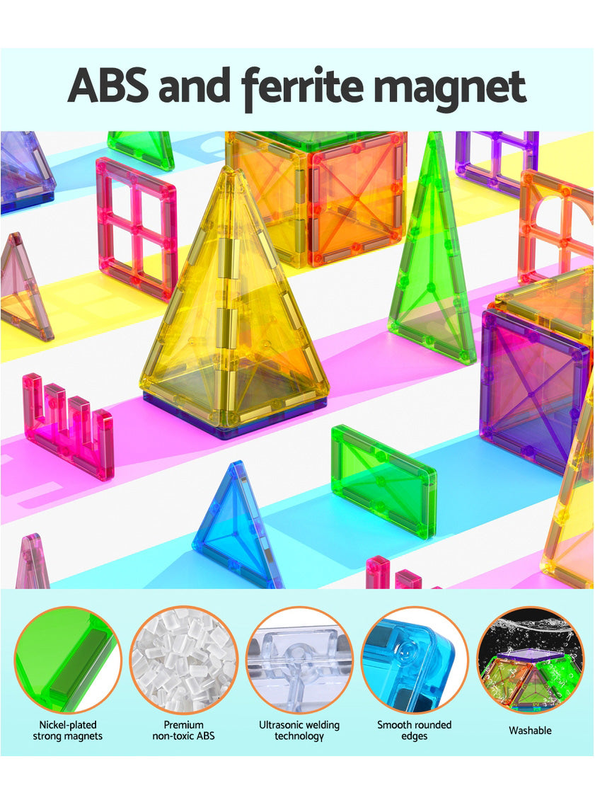 Keezi Kids 100 Piece Magnetic Tiles Playset - Info Image 2