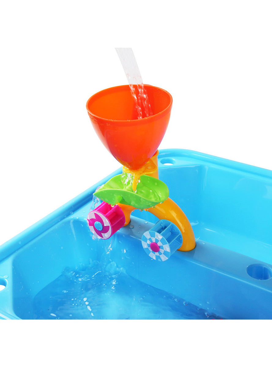 Keezi Kids Blue And Red Plastic Outdoor Water And Sand Table With Funnels - Close Image