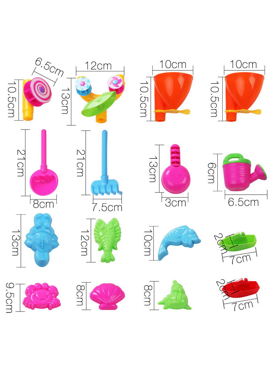 Keezi Kids Blue And Red Plastic Outdoor Water And Sand Table With Funnels - Dimensions Image 2