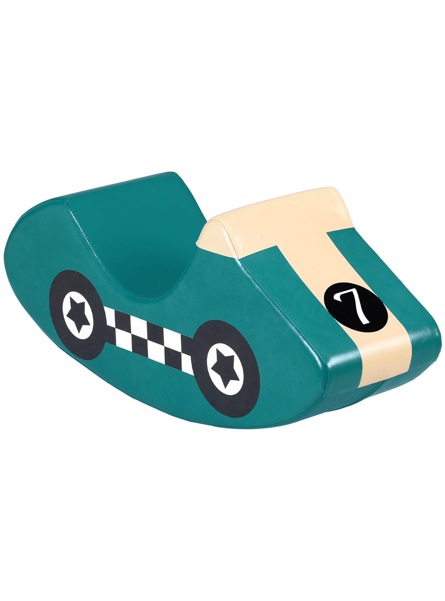 Keezi Kids Blue And White Car Shaped Soft Foam Climbing Block And Rocker - Main Image