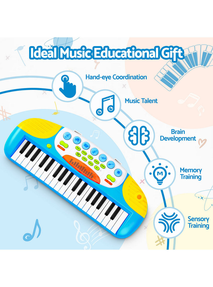 Keezi Kids Blue Piano Keyboard Play Set - Info Image 1