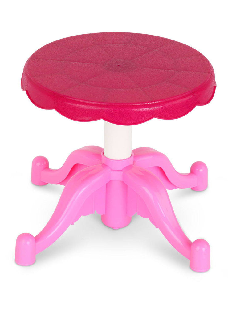 Keezi Kids Hot Pink Girls Pretend Makeup Table With Chair - Close Image 2