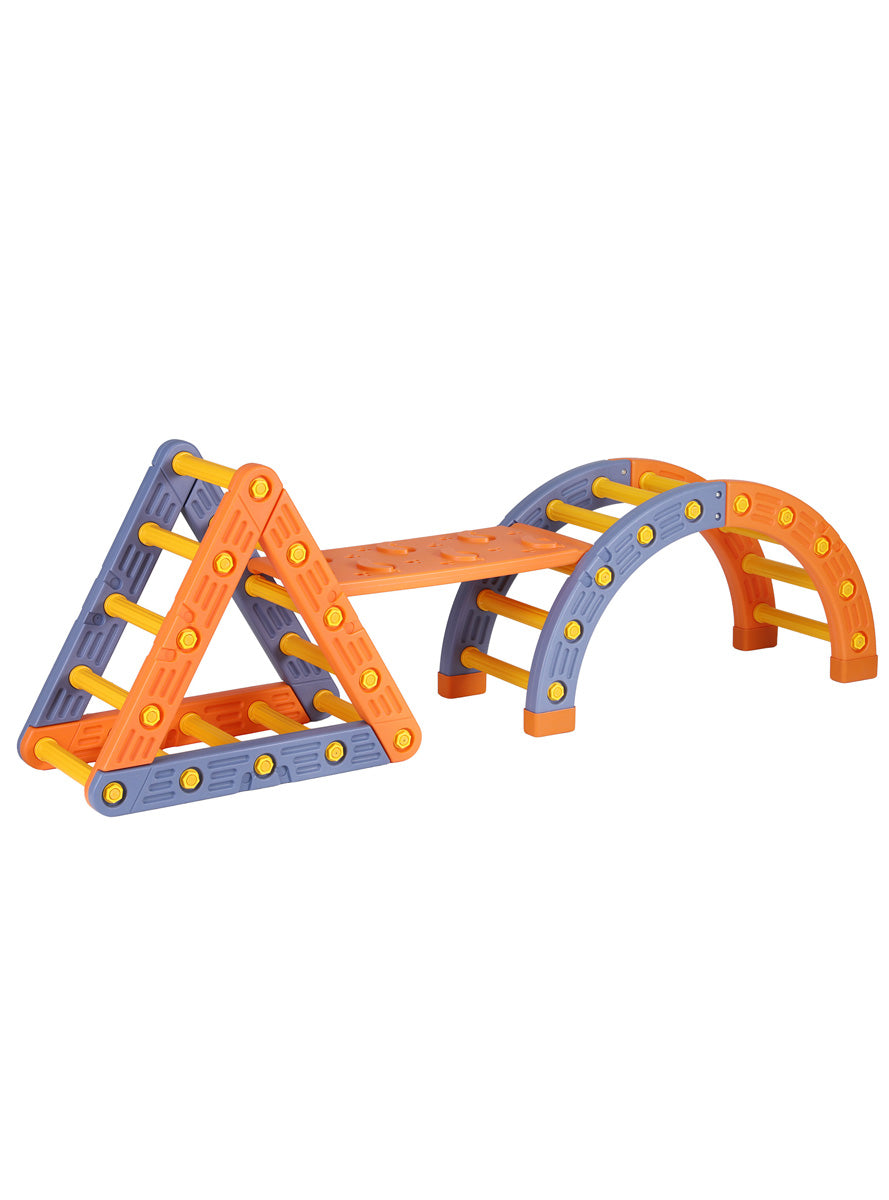 Keezi Kids Orange 2 In 1 Climbing Frame Set With Slide - Alternate Image 2