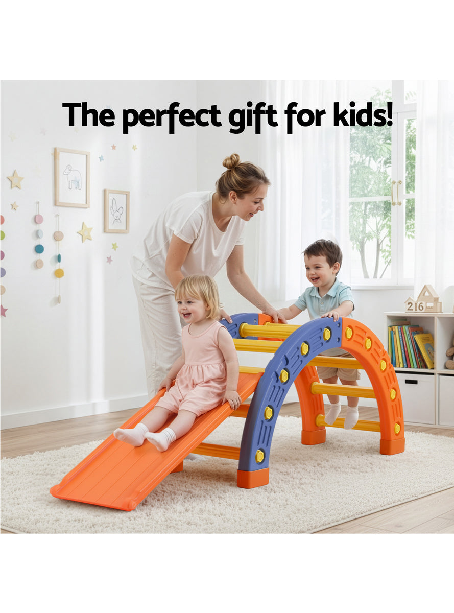 Keezi Kids Orange Indoor Outdoor Climbing Arch With Slide - Info Image 4