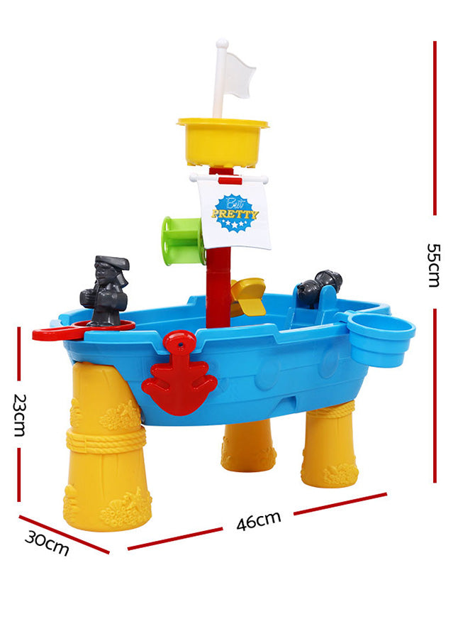 Keezi Kids Outdoor Plastic Marine Post Sand And Water Play Table - Dimensions Image