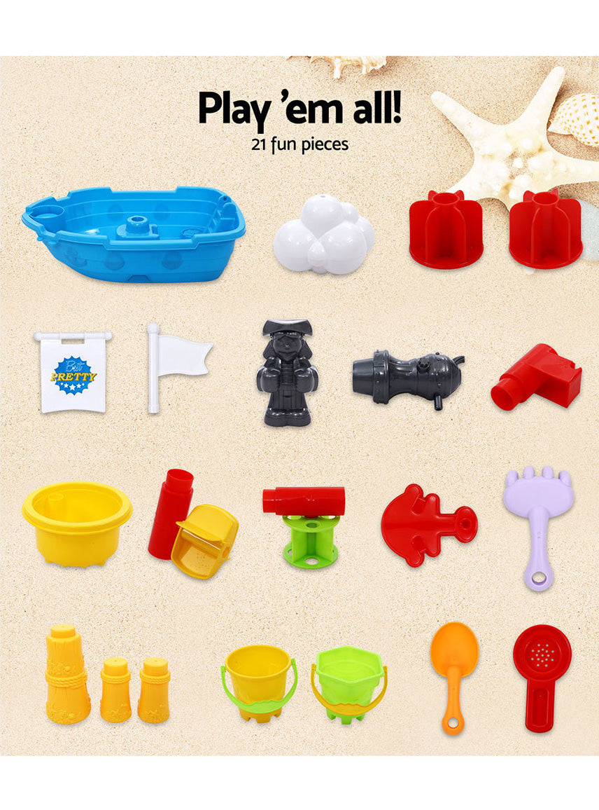 Keezi Kids Outdoor Plastic Marine Post Sand And Water Play Table - Info Image 3