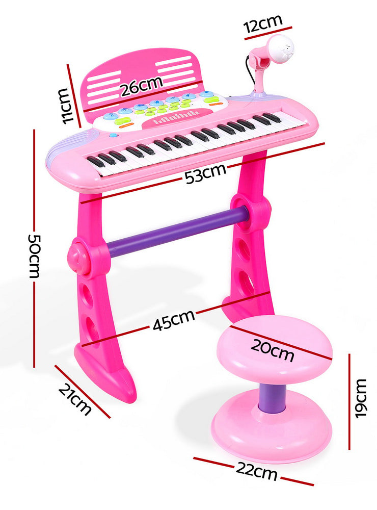 Keezi Kids Pink Piano Keyboard Play Set - Dimensions Image