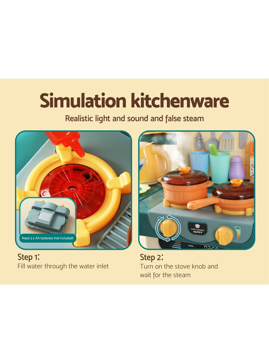 Keezi Kids Plastic 73 Piece Pretend Kitchen Set - Info Image 4