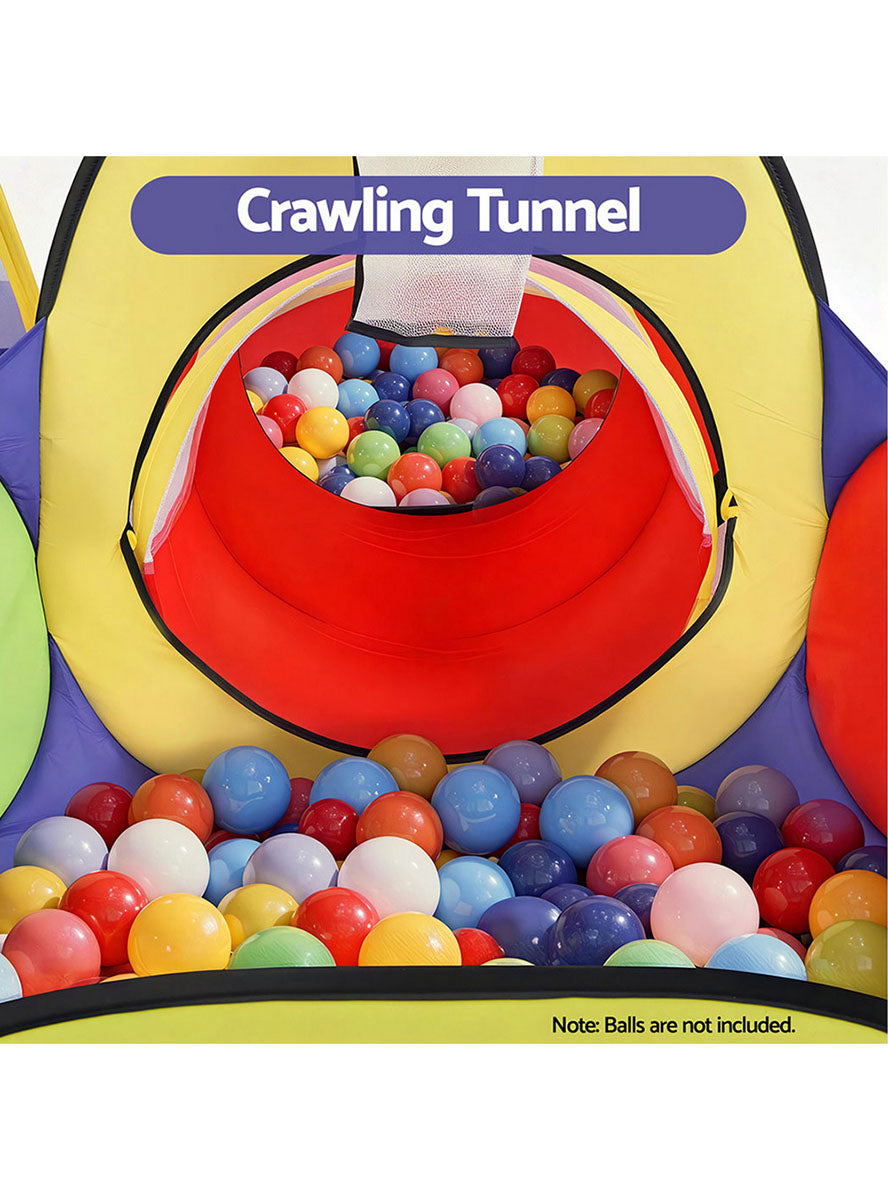 Keezi Kids Pop Up Tent Playhouse With Tunnel And Ball Pit - Info Image 3