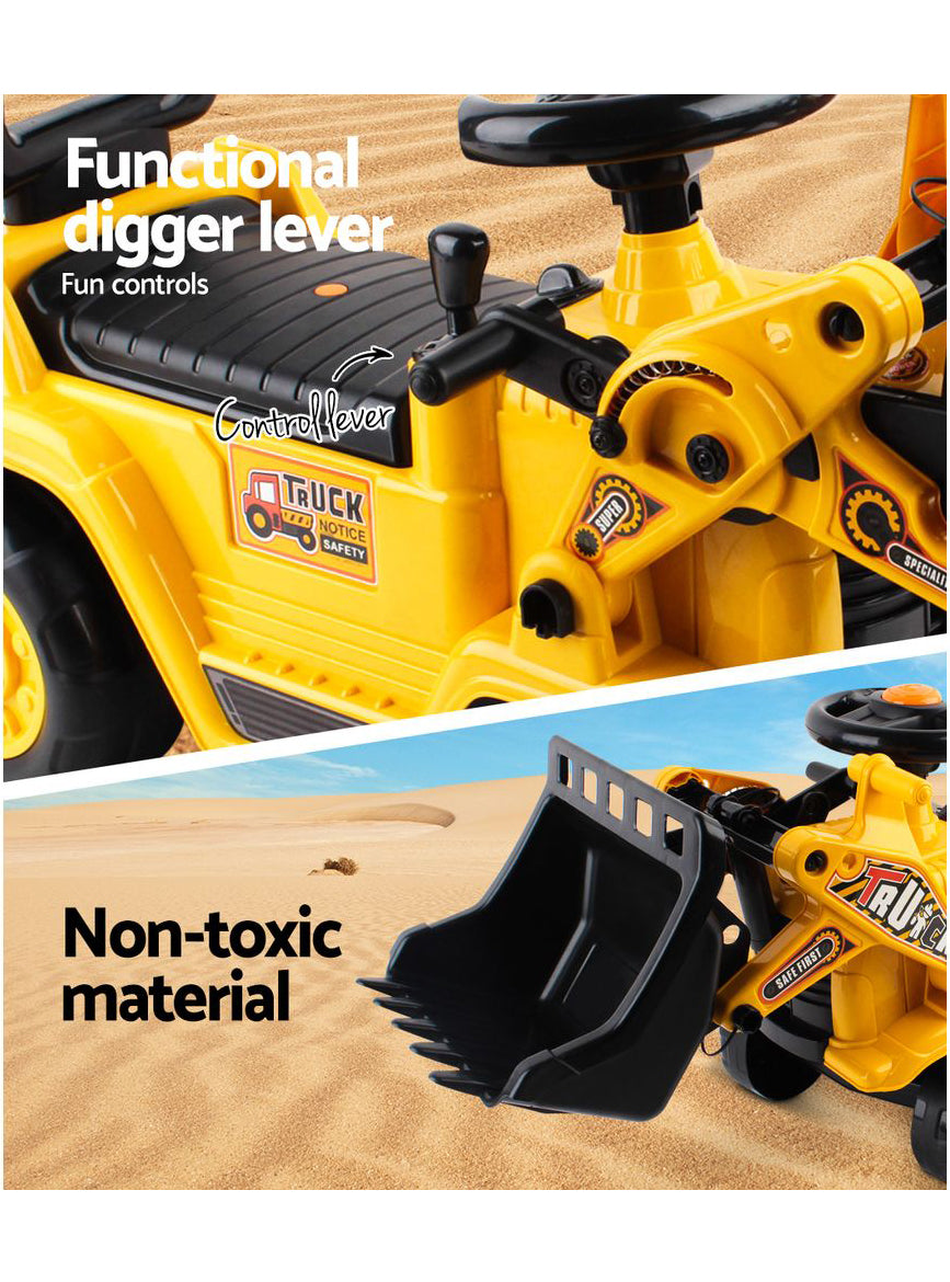 Keezi Kids Ride On Bulldozer Sandpit Toy - Info Image 3