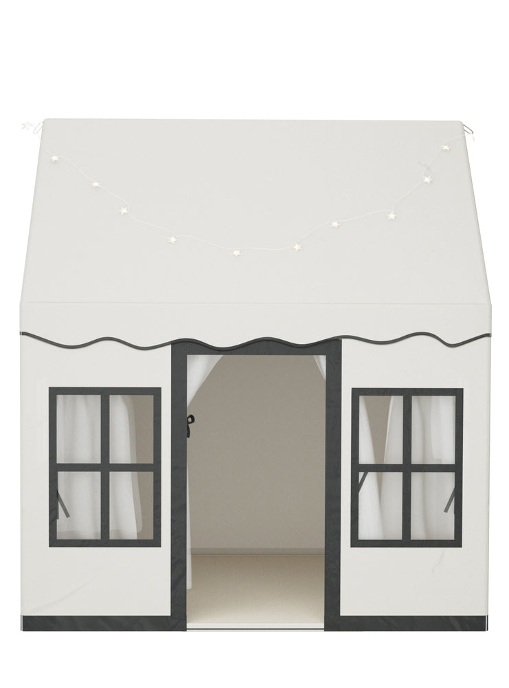 Keezi Kids White House Playhouse Tent With Lights And Floor Mat - Front Image