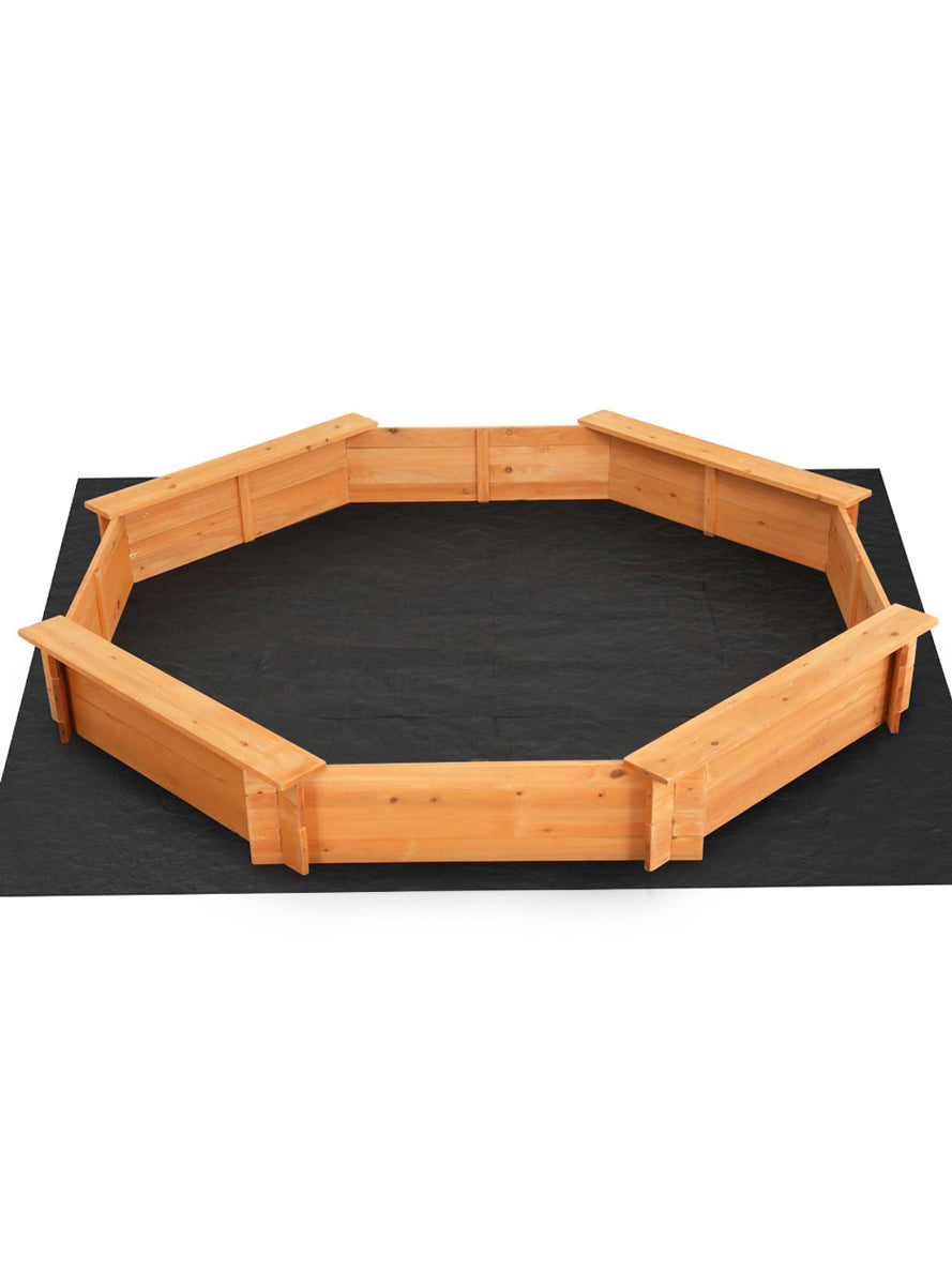 Keezi Kids Wooden Outdoor 182cm Sandpit With Bench Seats - Alternate Image