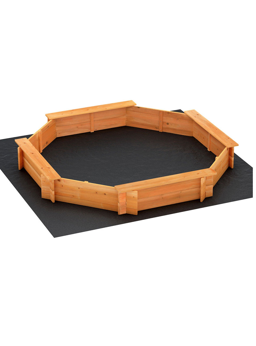 Keezi Kids Wooden Outdoor 182cm Sandpit With Bench Seats - Main Image