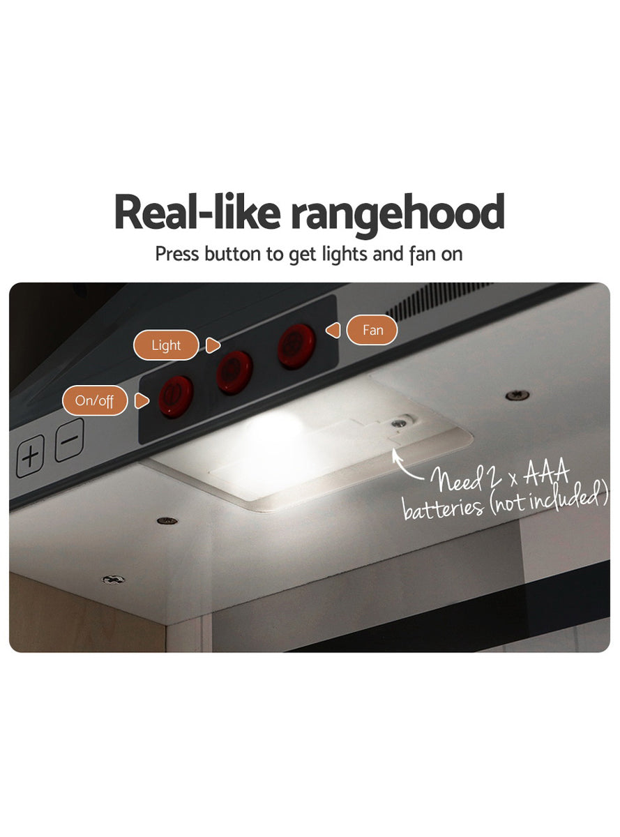 Keezi Kids Wooden White Kitchen Playset With Range Hood - Info Image 2