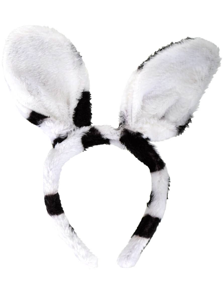 Image of Fluffy Black and White Kids Dalmatian Ears Headband - Alternate