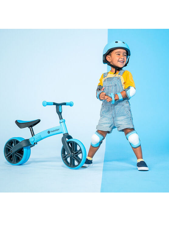 Blue Balance Bike for Kids with Bonus Safety Pads