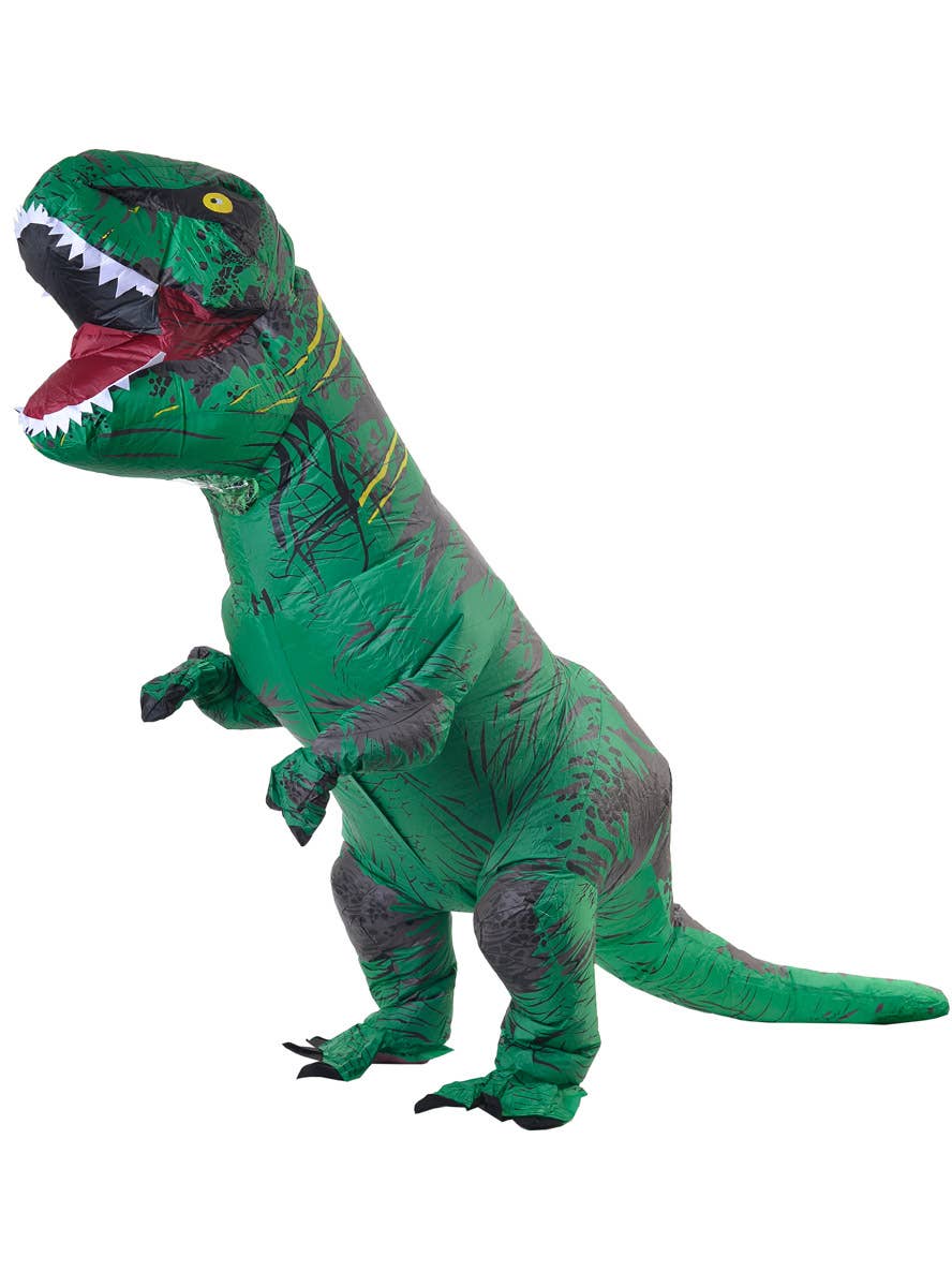 Kids Inflatable Green Dinosaur Costume - Main Image