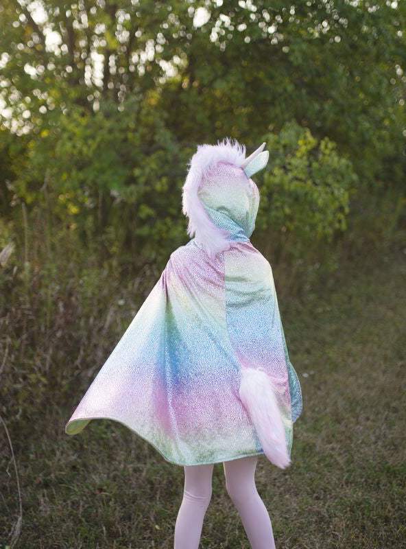 Kids Reversible Dragon And Unicorn Costume Cape Small - Lifestyle Image 5