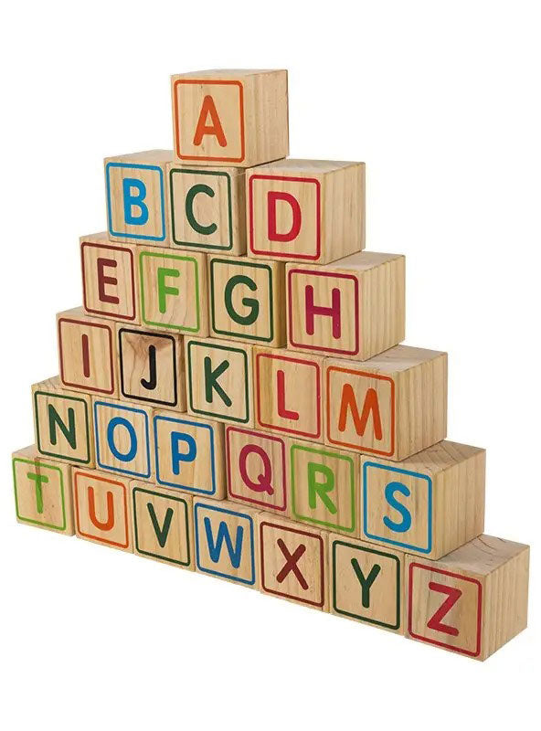 Kids Wooden 9cm Alphabet Blocks With Animal Images And Storage Bag - Alternative Image 2
