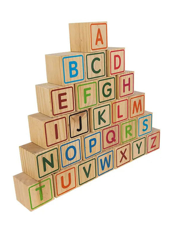 Kids Wooden 9cm Alphabet Blocks With Animal Images And Storage Bag - Alternative Image 4