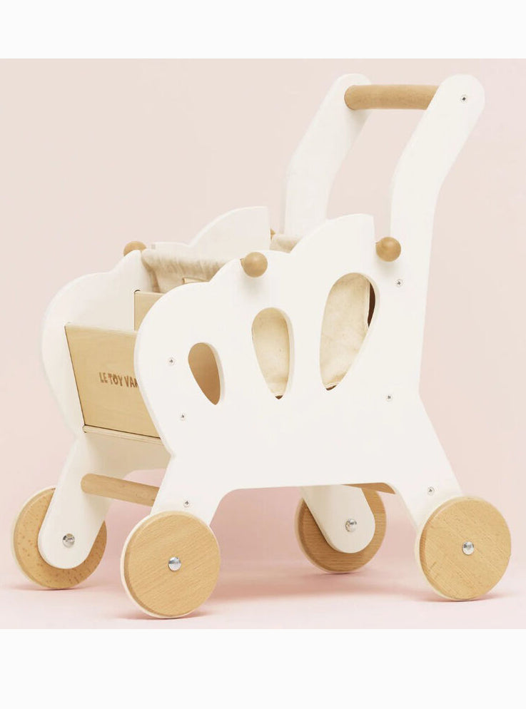 Wooden Shopping Trolley with Bag