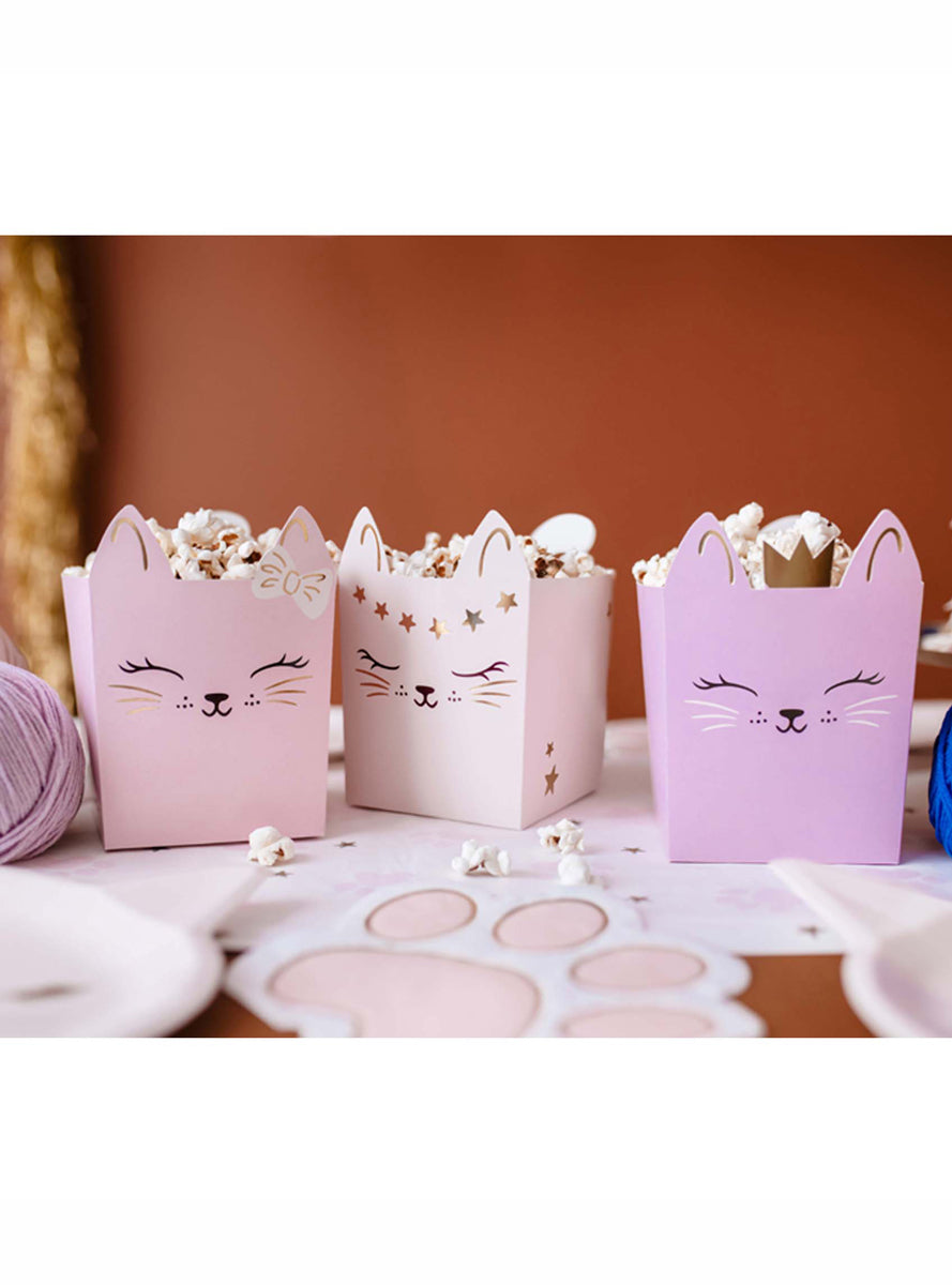 Kitty Party 3 Pack 14cm Pink Snack Boxes - Lifestyle Image 2