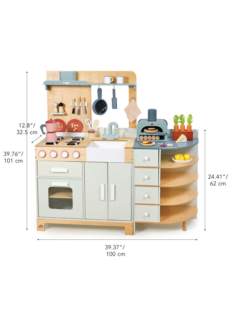 La Fiamma Grand Large Wooden Kitchen Childrens Toy Set - Dimensions Image