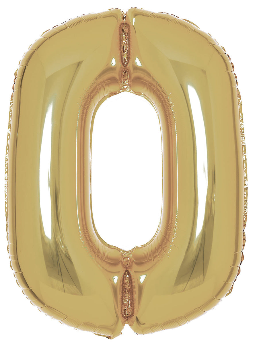 Large 90cm Gold Number 0 Foil Balloon - Main Image