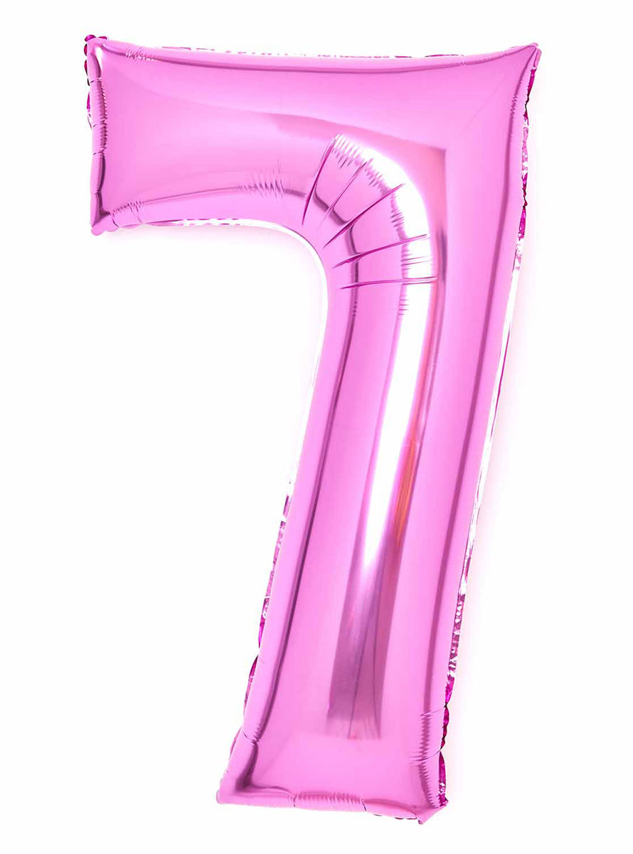 Large 90cm Pink 7 Foil Balloon - Main Image