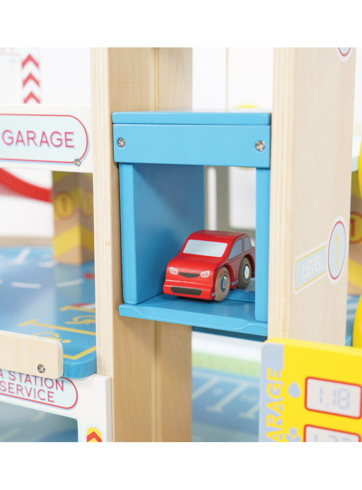 Le Grand Wooden Garage Childrens Toys Set - Close Image 2