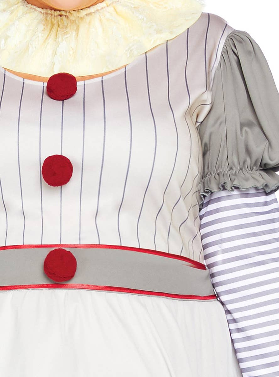 Plus Size Women's Pennywise the Clown Inspired Halloween Costume Close Front Image